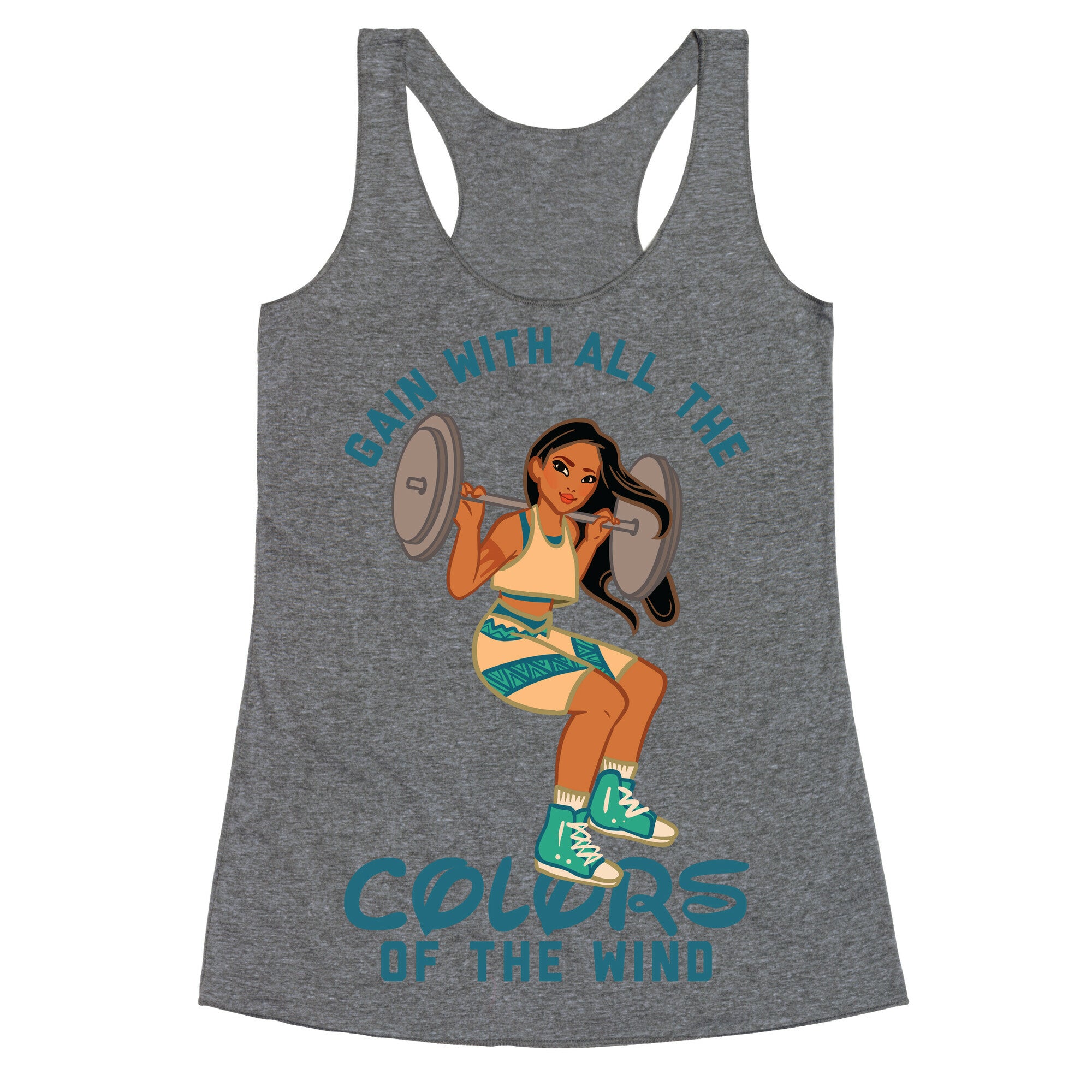 Gain with all the Colors of the Wind Pocahontas Parody Racerback Tank
